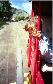 Gina on stage coach.